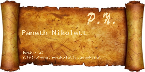 Paneth Nikolett névjegykártya